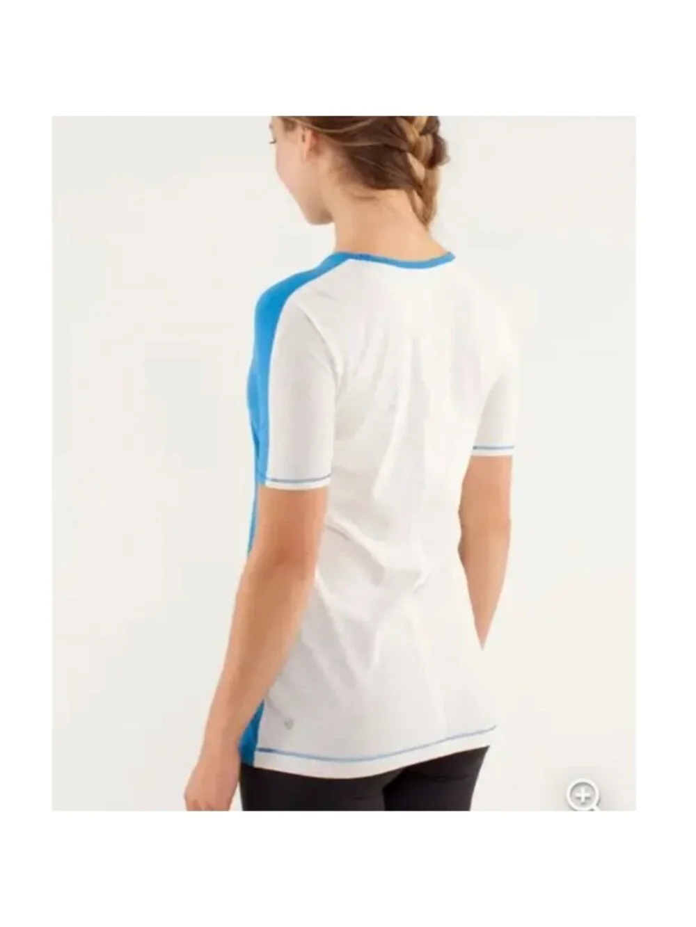 Lululemon Devotion Short Sleeve Tee Beaming Blue / Heathered Polar Cream